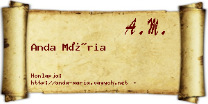 Anda Mária névjegykártya