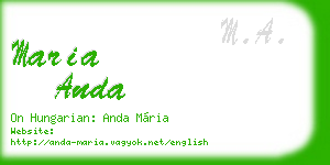 maria anda business card